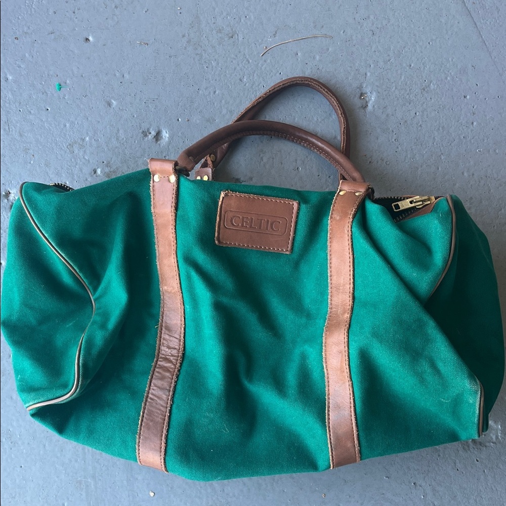 Celtic Green and Brown Canvas Tote Bag